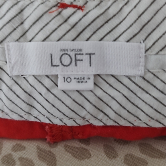 Ann Taylor LOFT Red Orange Chino Shorts 10 - Picture 7 of 8